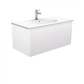 Fienza 900mm Rotondo Top With Alina Cabinet Wall Hung - Satin White